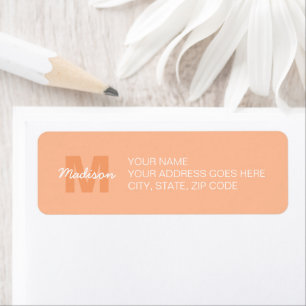Cool pastel peach colour with Custom Monogram name