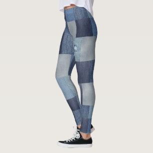 Cool Patchwork Denim Vintage Leggings