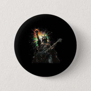Cool Patriotic 4th Of July Statue Of Liberty Playi 6 Cm Round Badge