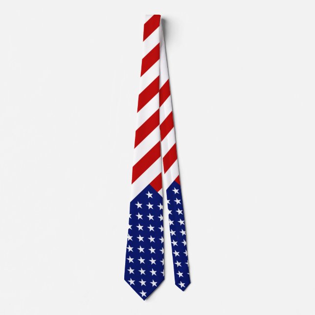 Cool Patriotic American Flag Tie (Front)