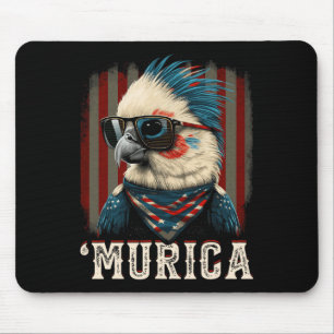 Cool Patriotic Atiel Bird 4th Of July American Fla Mouse Pad