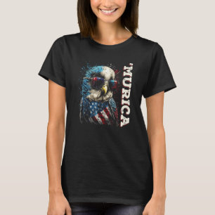 Cool Patriotic Budgie Bird Murica 4th of July Budg T-Shirt