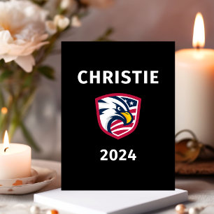 Cool Patriotic Chris Christie 2024 Election Eagle Postcard