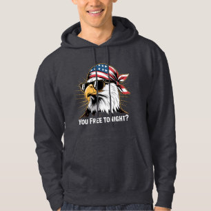 Cool Patriotic Eagle with Sunglasses Hoodie