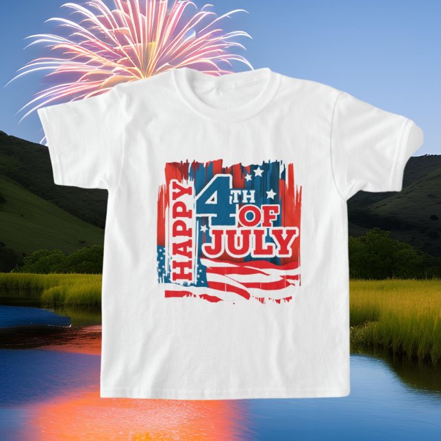 cool Patriotic Happy Fourth July unisex kids T-Shirt (Creator Uploaded)