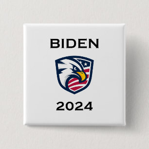 Cool Patriotic Joe Biden 2024 Election Eagle 15 Cm Square Badge