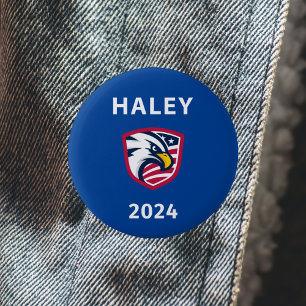 Cool Patriotic Nikki Haley 2024 Election Eagle 6 Cm Round Badge