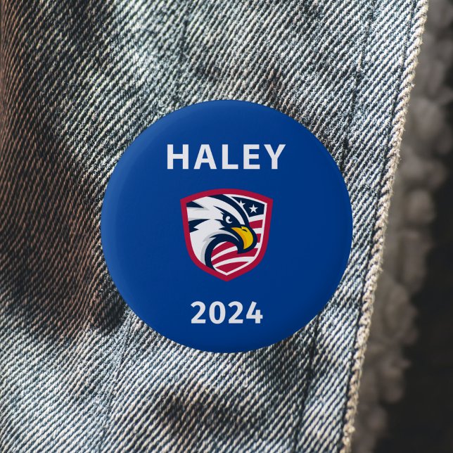 Cool Patriotic Nikki Haley 2024 Election Eagle 6 Cm Round Badge (Creator Uploaded)
