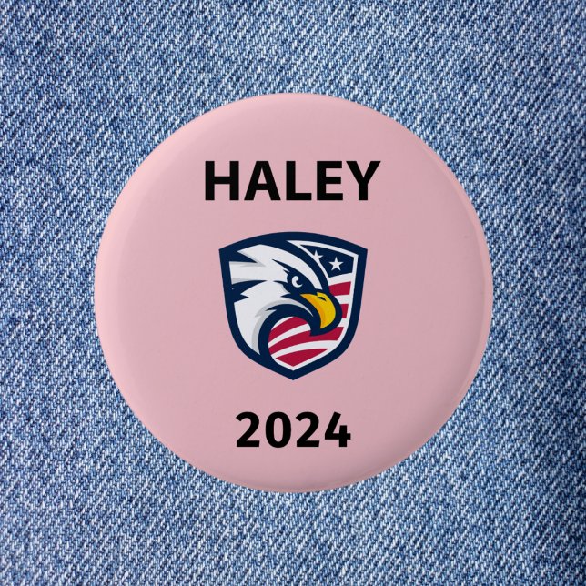 Cool Patriotic Nikki Haley 2024 Election Eagle 6 Cm Round Badge (Creator Uploaded)