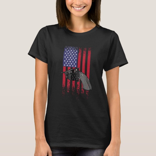 Cool Patriotic Revolver T-Shirt (Front)