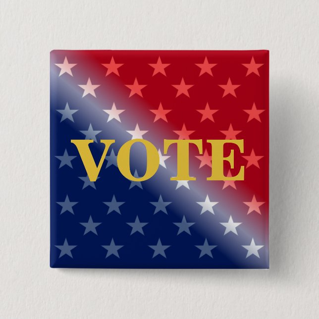 Cool Patriotic VOTE Voter Voting Custom Pinback 15 Cm Square Badge (Front)