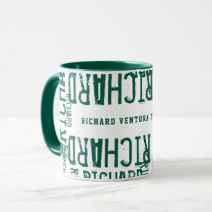 Cool Pattern Green Name Mug