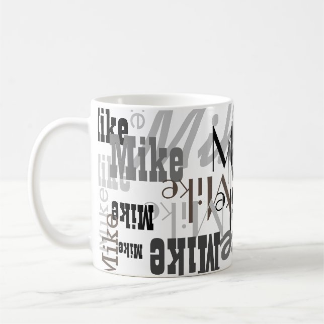 cool pattern of grayish Names Coffee Mug (Left)