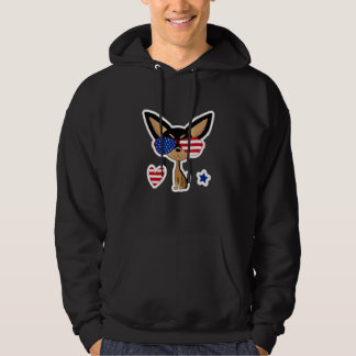 Cool Pattriotic Usa Flag Dog Illustration Graphic  Hoodie