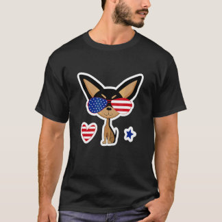 Cool Pattriotic Usa Flag Dog Illustration Graphic  T-Shirt