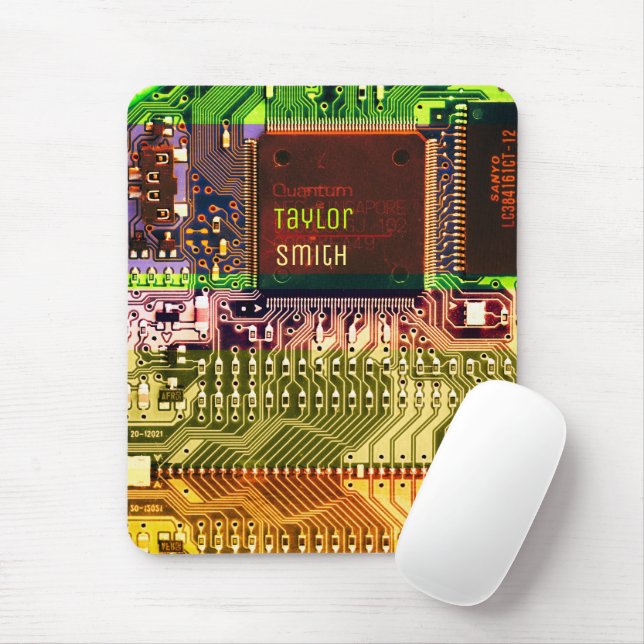Cool PCB Electronic Computer Tech Printed Circuit Mouse Pad (With Mouse)