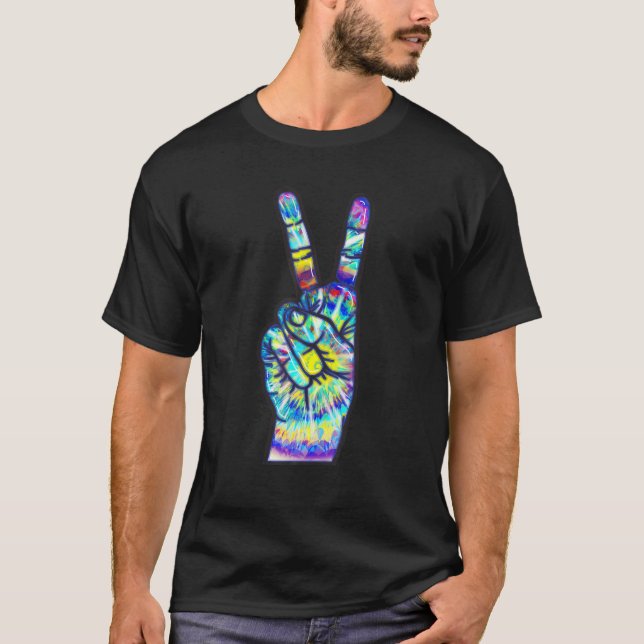 Cool Peace Hand Tie Dye For Boys And Girls T-Shirt (Front)