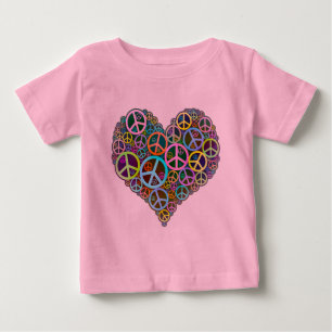 Cool Peace Love Heart Baby T-Shirt