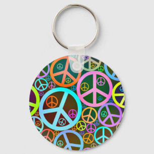 Cool Peace Love Heart Key Ring