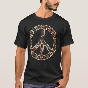 Cool Peace Sign Symbol Tribal Art Style Men Women T-Shirt