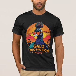 Cool Peacock Retro Sunset T-Shirt