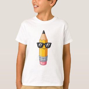 Cool Pencil Wearing Sunglasses Kids T-Shirt