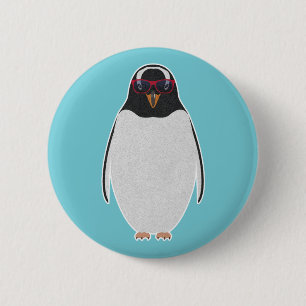COOL PENGUIN 6 CM ROUND BADGE