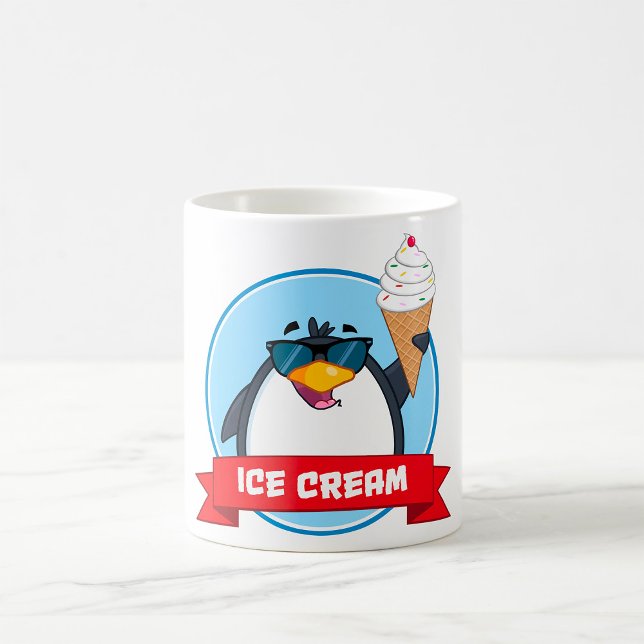 Cool Penguin Holding Ice Cream Coffee Mug (Creator Uploaded)