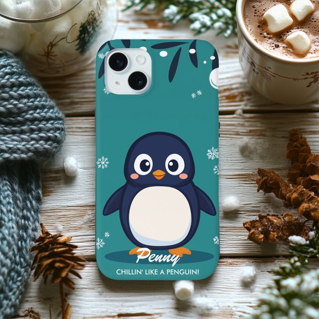 Cool Penguin Vibes - Cute & Cosy Charm Case-Mate iPhone Case (Creator Uploaded)