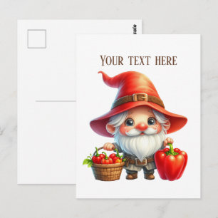 Cool pepper gnome customisable postcard