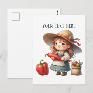 Cool pepper lover gardener customisable postcard