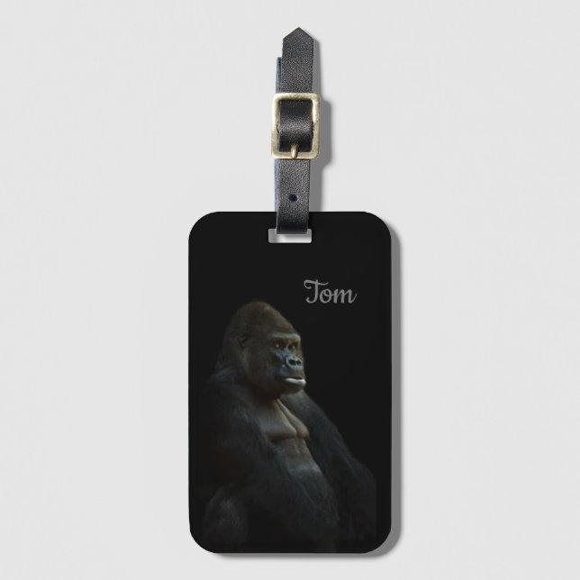 Cool Perfect Great Black Monkey  Luggage Tag (Front Vertical)