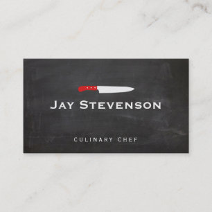 Cool Personal Chef Knife Black Catering Logo Business Card