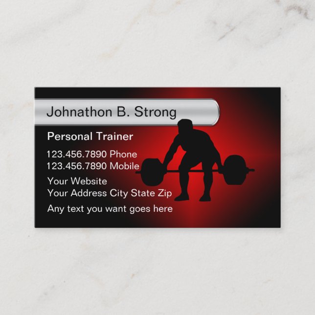 Cool Personal Trainer Business Cards (Front)