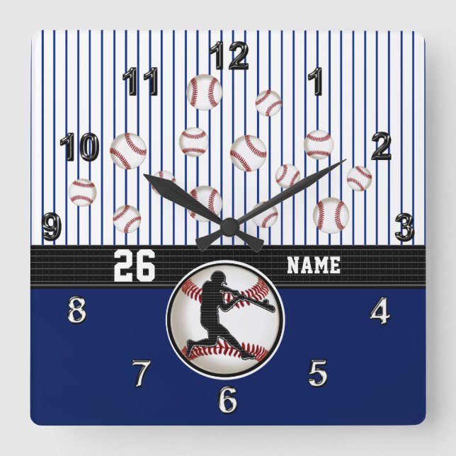 Cool Personalised Baseball Clock with Your Text (Front)