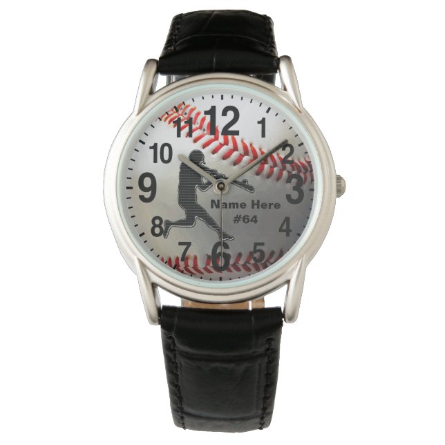 Cool Personalised Baseball Watch for Guys (Front)