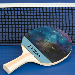 Cool Personalised Galaxy Watercolor Outer Space  Ping Pong Paddle