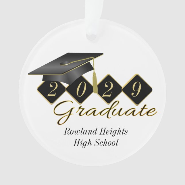 Cool Personalised Graduation Ornament (Front)
