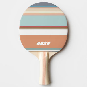 Cool Personalised Modern Colourful Stripes Ping Pong Paddle