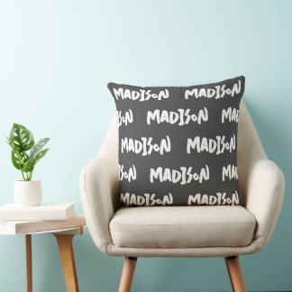 Cool Personalised Name Pattern Throw Pillow
