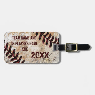 Cool Personalised Vintage Baseball Luggage Tags