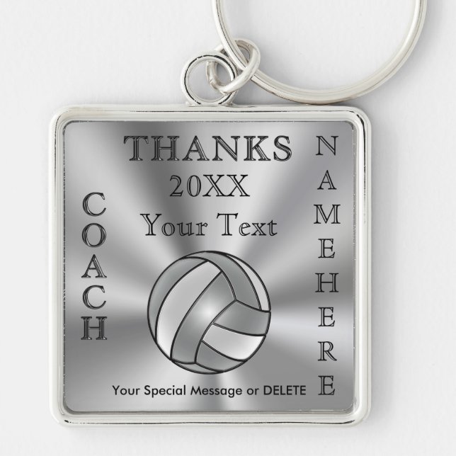 Cool Personalised Volleyball Coach Gift Ideas Key Ring (Front)