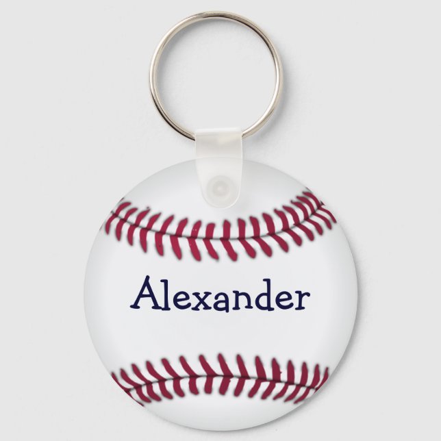 Cool Personalized Baseball Key Ring (Front)