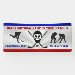 Cool PERSONALIZED Hockey Birthday Banner