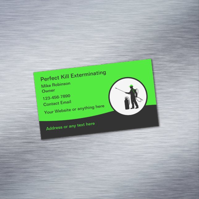 Cool Pest Control Exterminating Bold Magnetic Business Card (In Situ)