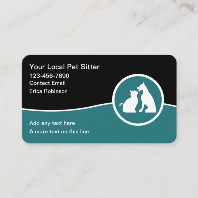 Cool Pet Sitter Business Cards Design (Front)