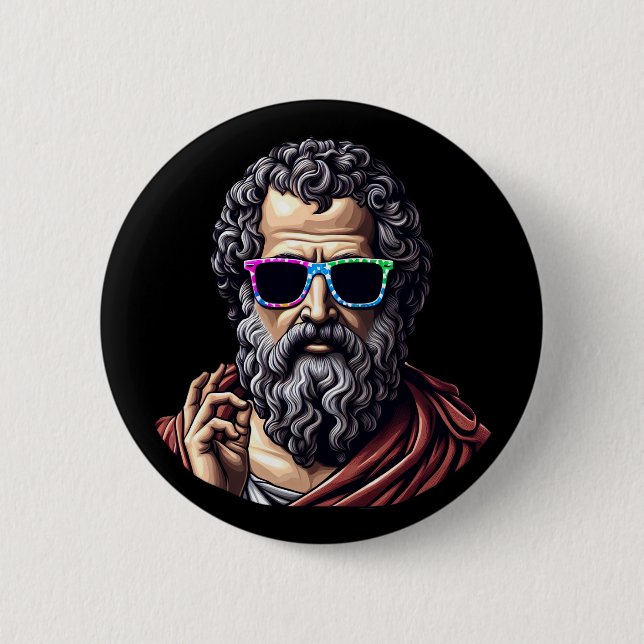 Cool Philosopher 6 Cm Round Badge (Front)