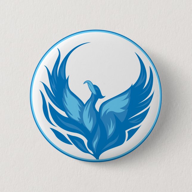 Cool Phoenix Bird Design 6 Cm Round Badge (Front)