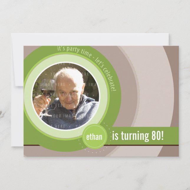 COOL PHOTO BIRTHDAY INVITES :: circular 5L (Front)