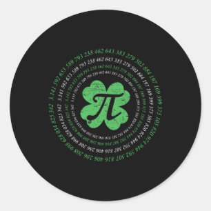 Cool Pi Day Shamrock Saint Patrick's Day Math Geek Classic Round Sticker